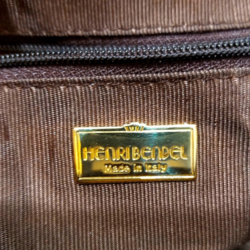 Henri Bendel RARE Vintage Brown Suede Swarovski Crystal Crossbody Made in Italy - Picture 7 of 15